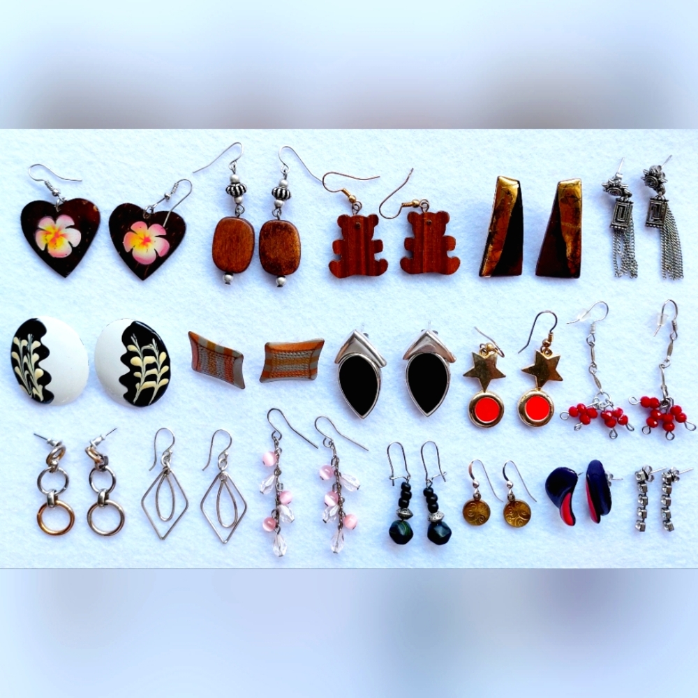 Earrings Bulk Sale Vintage Wholesale Jewelry Lot - 17 Pairs High Quality
